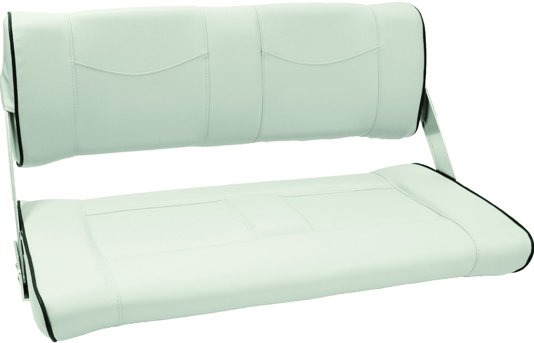 Axis Double Seat Flip Back Light Grey with Black Piping - Modern Accent Chair for Living Room, Bedroom, or Office
