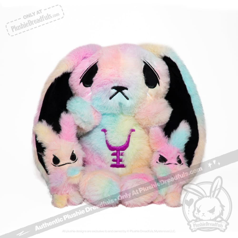 Plushie Dreadfuls Anxiety Rabbit Tie Dye Limited Edition Stuffed Animal - Soft Plush Toy for Stress Relief, Anxiety Comfort & Emotional Support