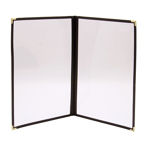 Premium Clear Sewn Menu Covers - Black, 8.5