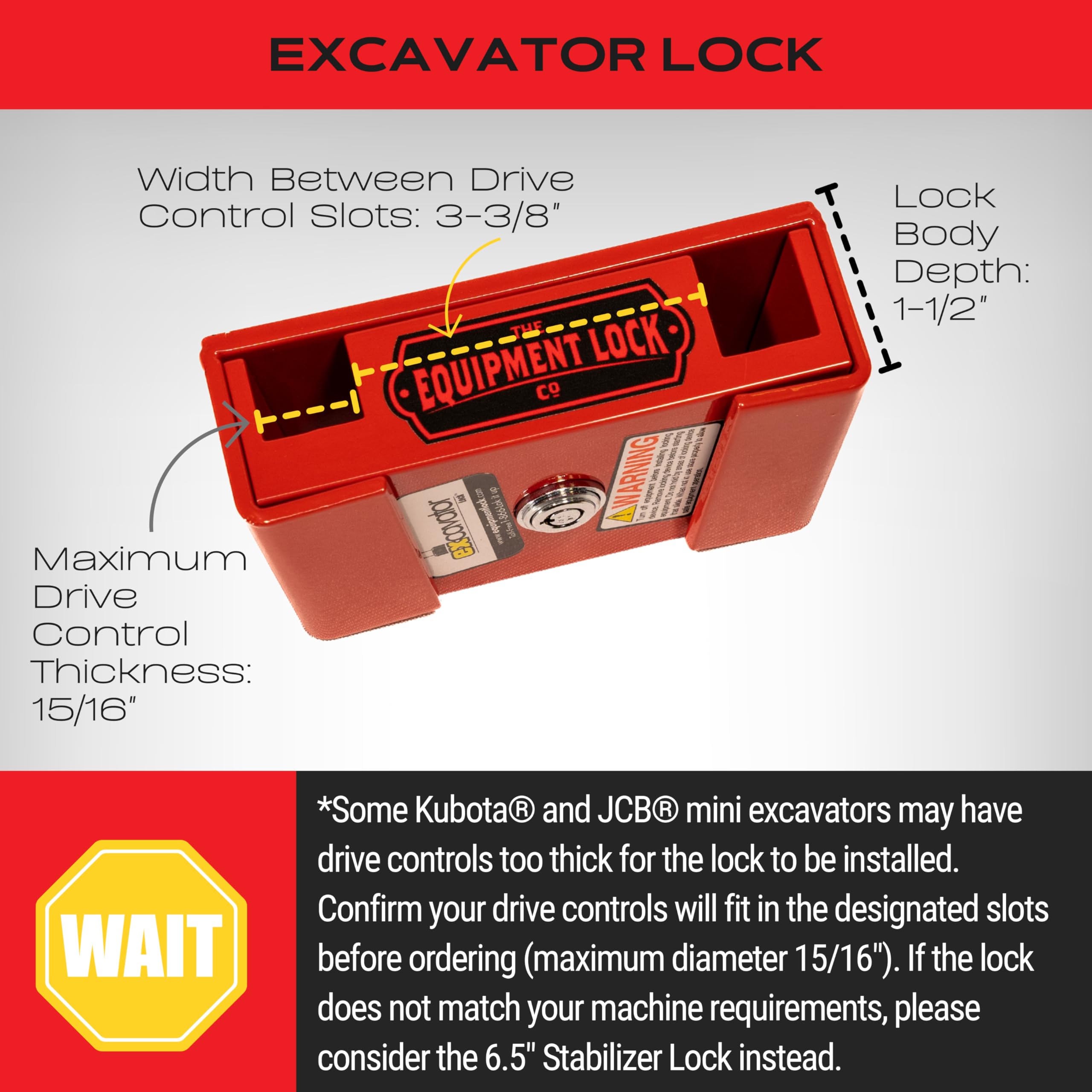 Excavator Lock - Heavy Duty Anti-Theft Equipment Lock for Earth Movers, Bulldozers & Construction Machinery | Secure Excavator Accessories & Job Site Security Devices | Ideal for Construction Sites, Mining Operations & Equipment Storage Yards