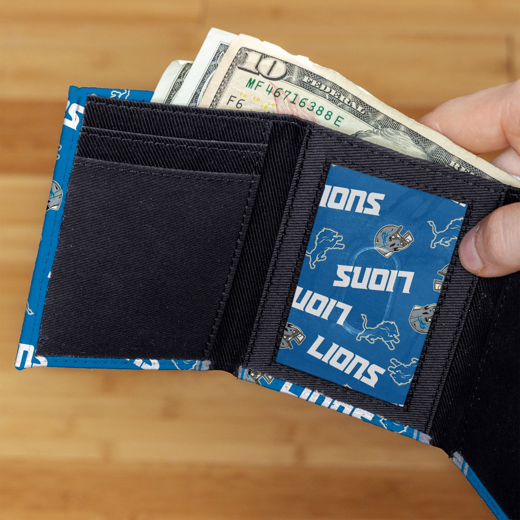 NFL Canvas Trifold Wallet by Rico Industries - Durable Leather Football Wallet for Men - Perfect for Game Day, Travel & Everyday Use
