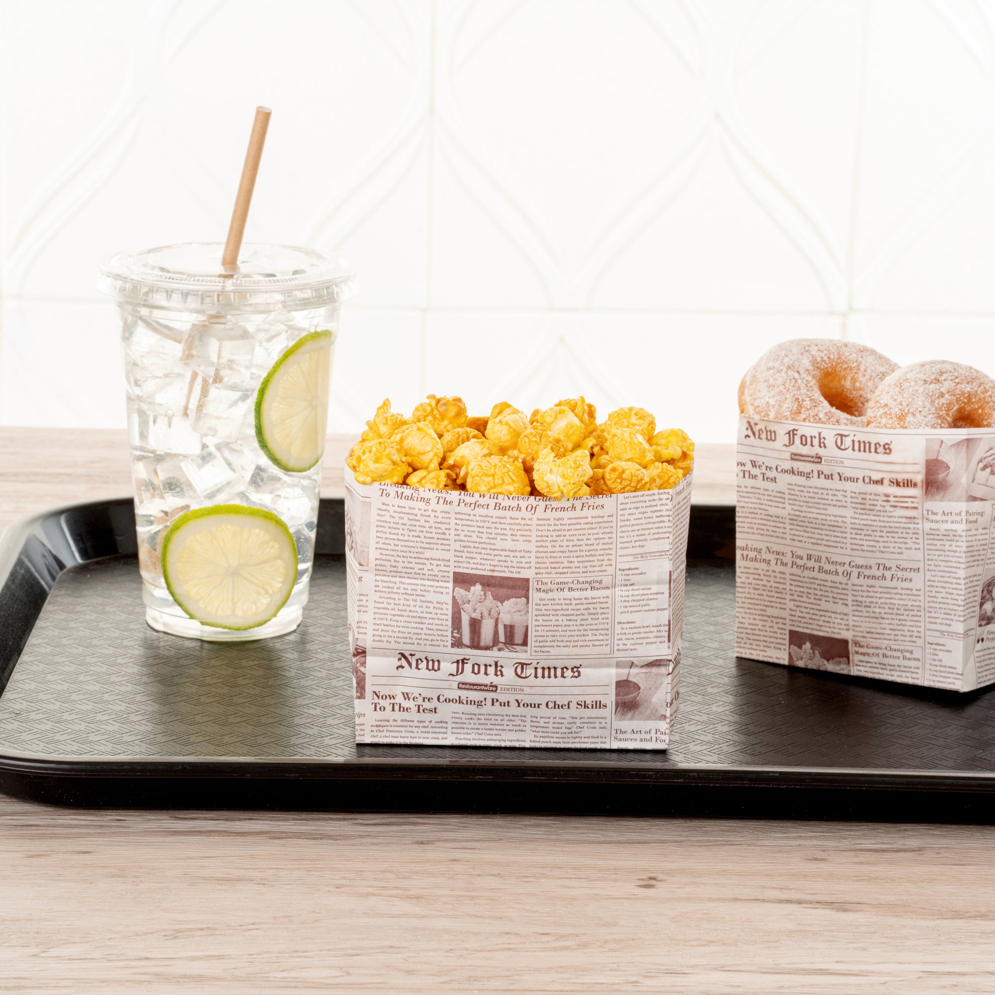 Eco-Friendly Sepia Newsprint Paper Snack Bags 4.25 x 2.5 x 3.75 Inches - 100 Count Bulk Pack for Parties, Picnics & Takeout Food