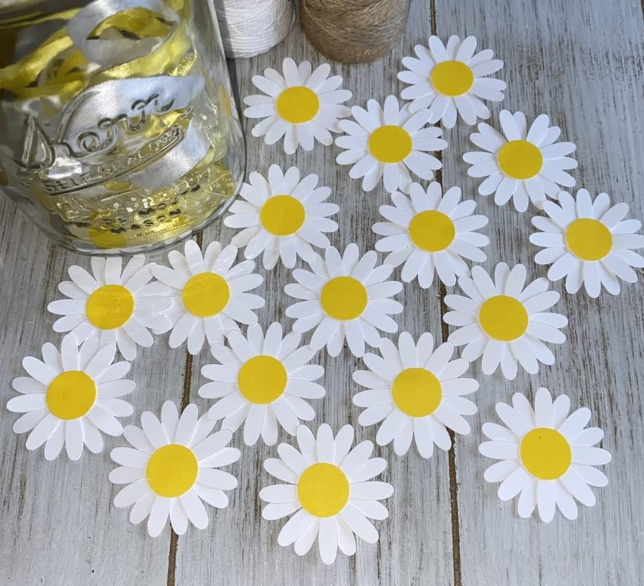Daisy Flower Confetti - 25-Piece Daisy Table Scatter for Birthday, Baby Shower, Wedding & Garden Party Decorations | Perfect for Table Centerpieces, Photo Backdrops & Event Styling
