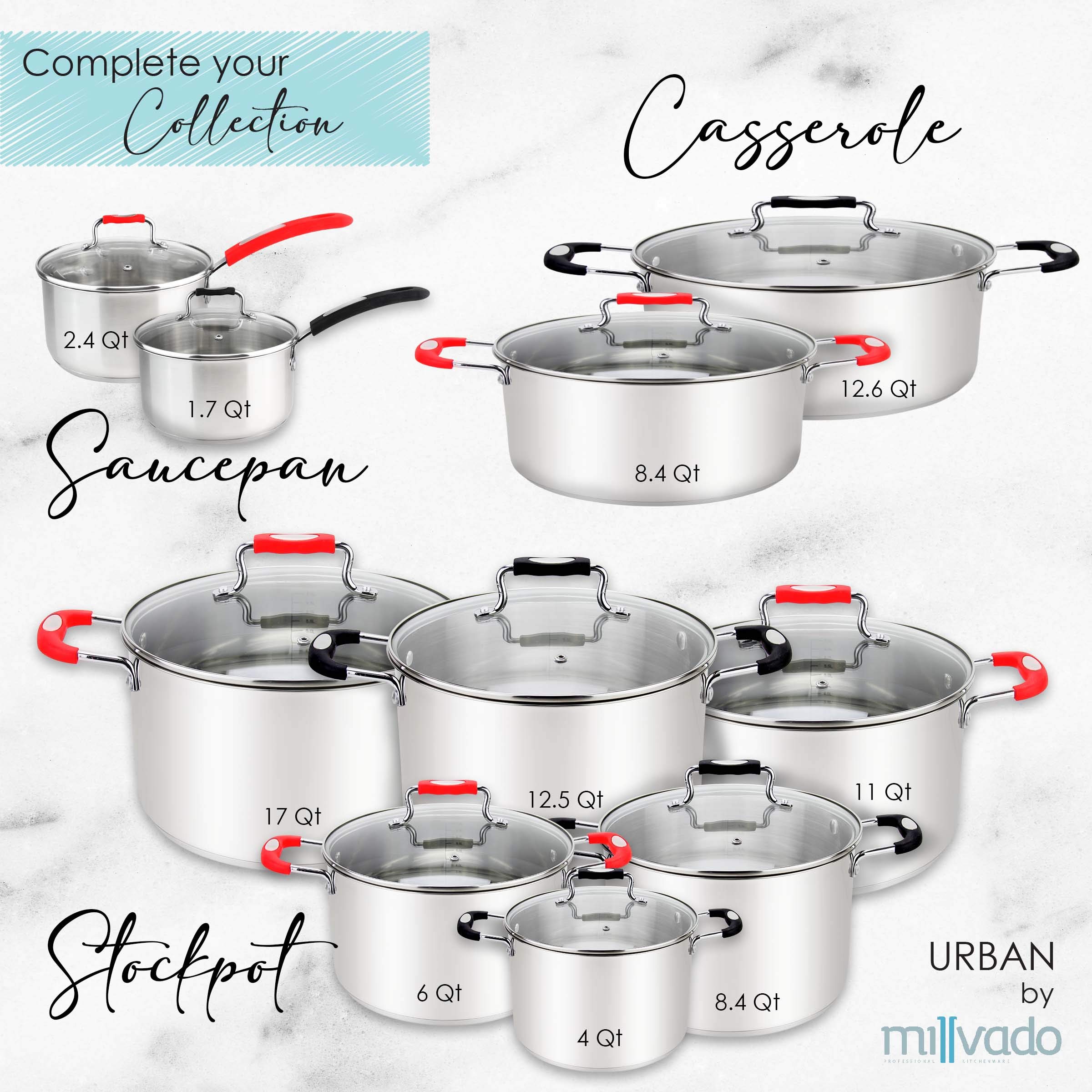 Premium 8.4 Quart Stainless Steel Dutch Oven - Induction Compatible Casserole Pot for Soup, Pasta, Braising & Slow Cooking - Mirror Finish Urban Collection - Perfect for Family Dinners & Camping Meals