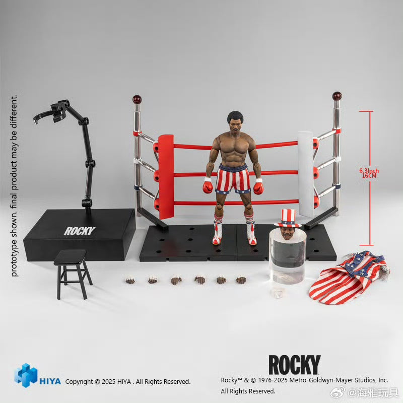 Pre-Order Hiya Toys 16cm 1/12 Scale Exquisite Super Series Rocky Balboa vs Apollo Creed Action Figures - Perfect for Collectors & Movie Scene Displays