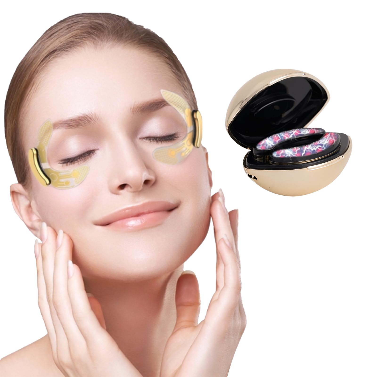 Red Light Therapy Eye Patches for Dark Circles & Puffiness Removal - Beauty Facial Tool with Vibration & Pilates Massage - Perfect for Under Eye Skin Care & Relaxation at Home or Travel