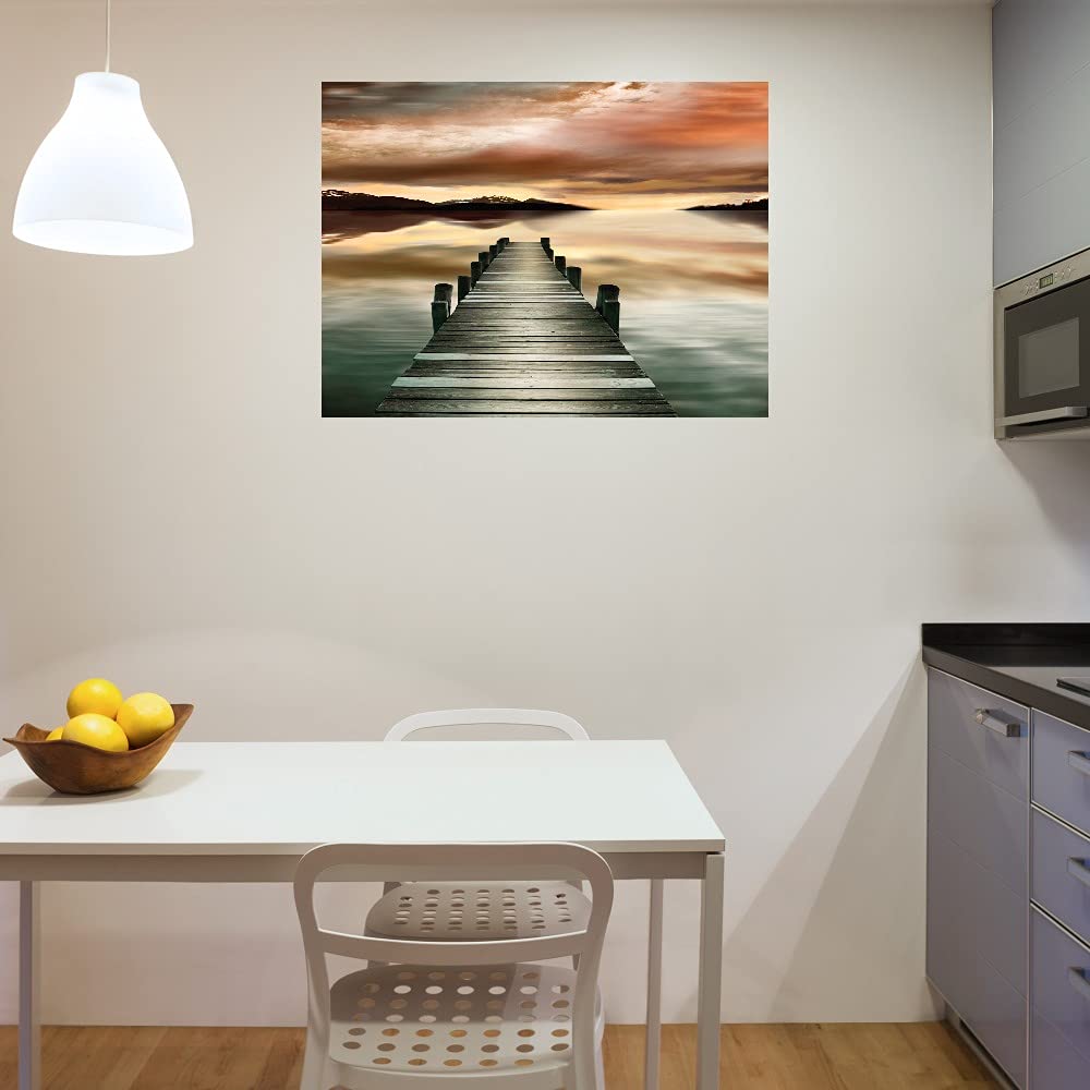 Sunset Jetty Fine Art Canvas Wall Decor by Danita Delimont - 43x32 Inch Ready to Hang Painting for Living Room, Bedroom, Office & More - Coastal Home Decor & Gift Idea for Beach House