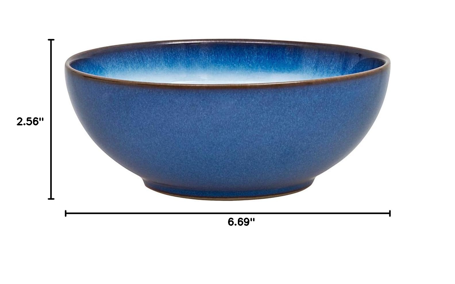 Denby Blue Haze 4-Piece Ceramic Cereal Bowl Set - Microwave & Dishwasher Safe Stoneware - Perfect for Breakfast, Snacks, and Soups