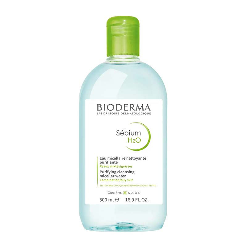Bioderma Sebium H2O Purifying Cleansing Micellar Water for Oily & Acne-Prone Skin | Gentle Makeup Remover & Face Cleanser | Daily Skincare Routine for Clear Complexion