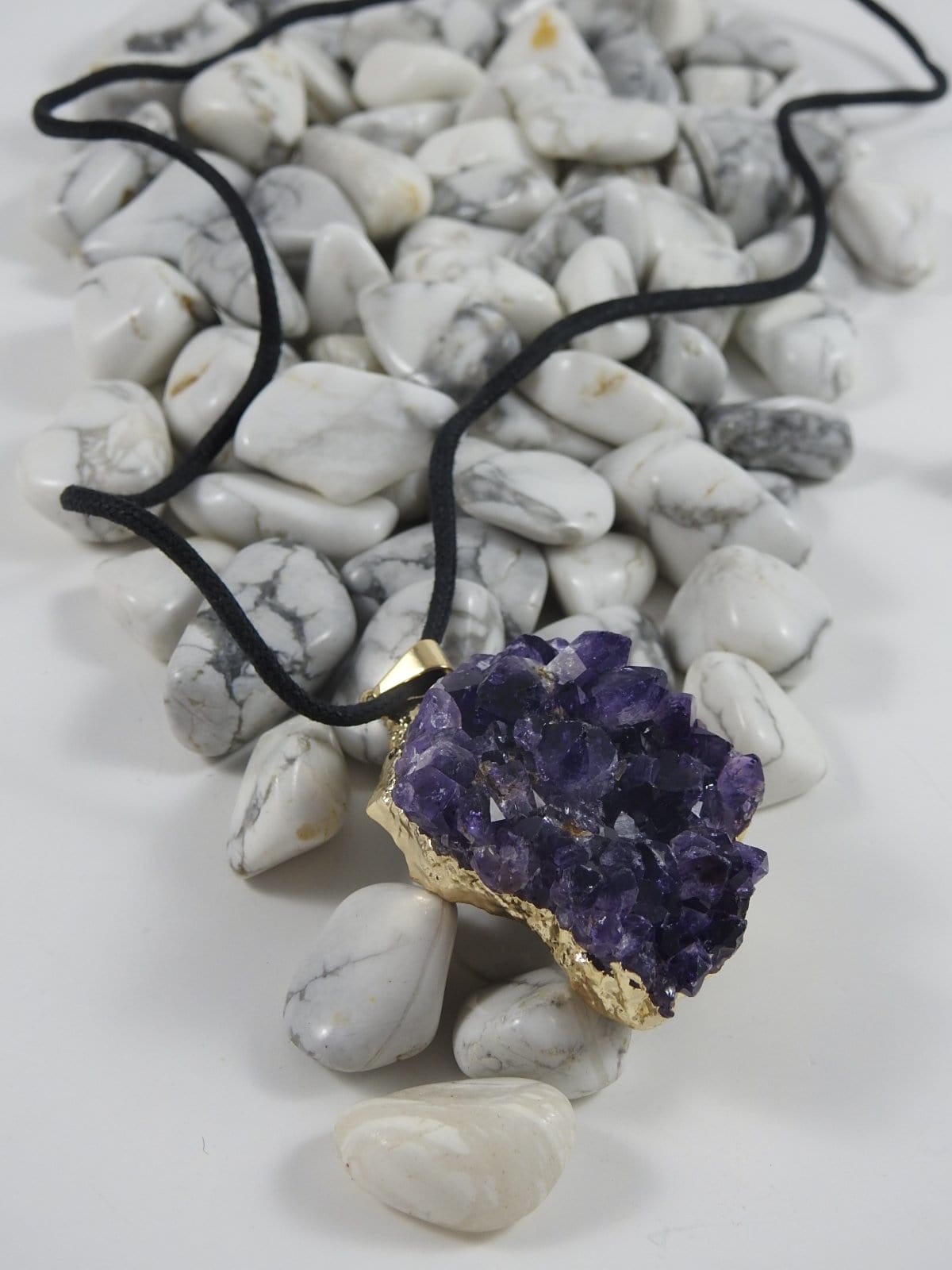 Natural Amethyst Cluster Necklace - Healing Crystal Jewelry for Women | Perfect for Meditation, Energy Cleansing & Spiritual Gifts