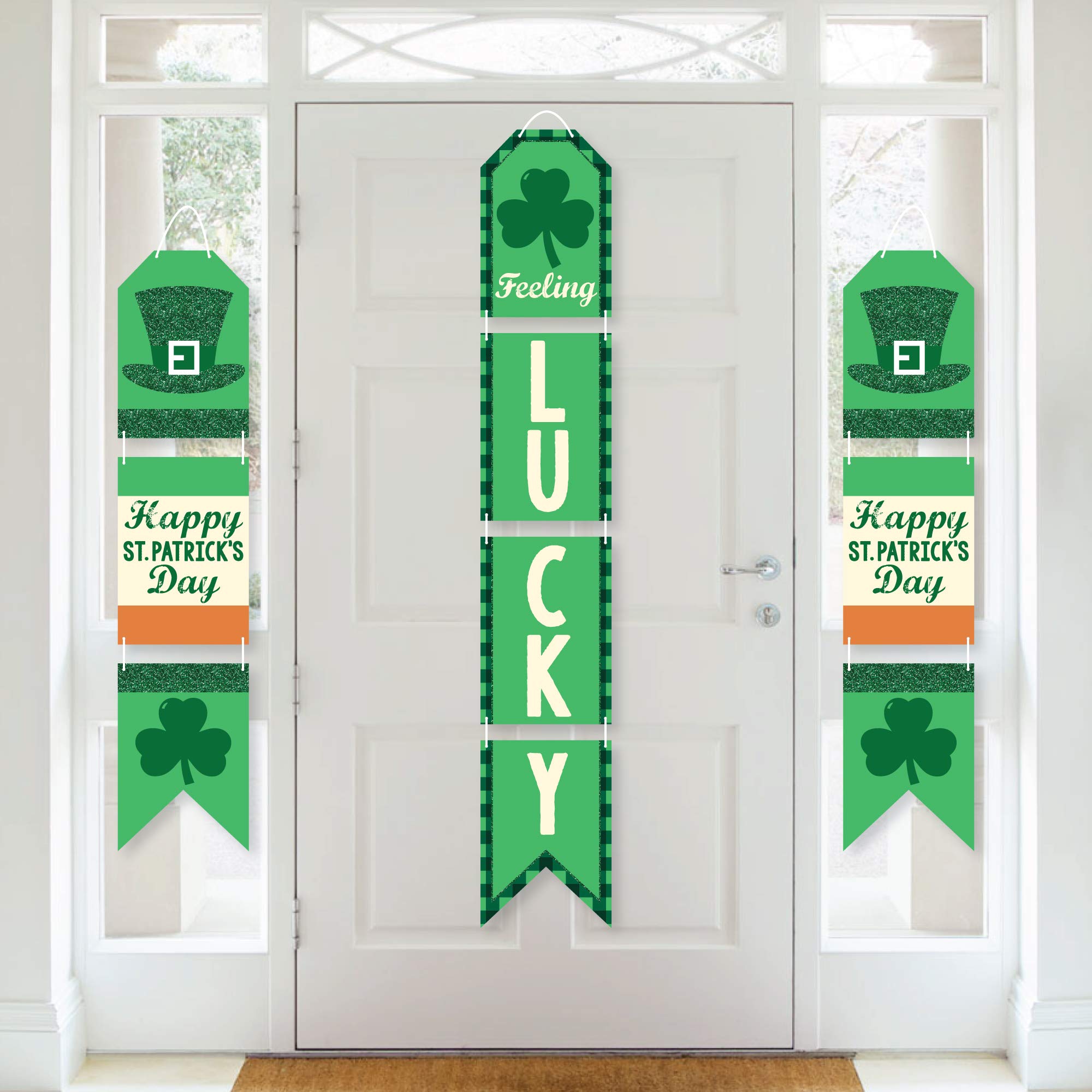 Big Dot of Happiness St. Patrick's Day Hanging Vertical Paper Door Banners - Saint Patrick's Party Wall Decorations Kit for Indoor Door & Window Decor - Perfect for Home, Office & Classroom Celebrations