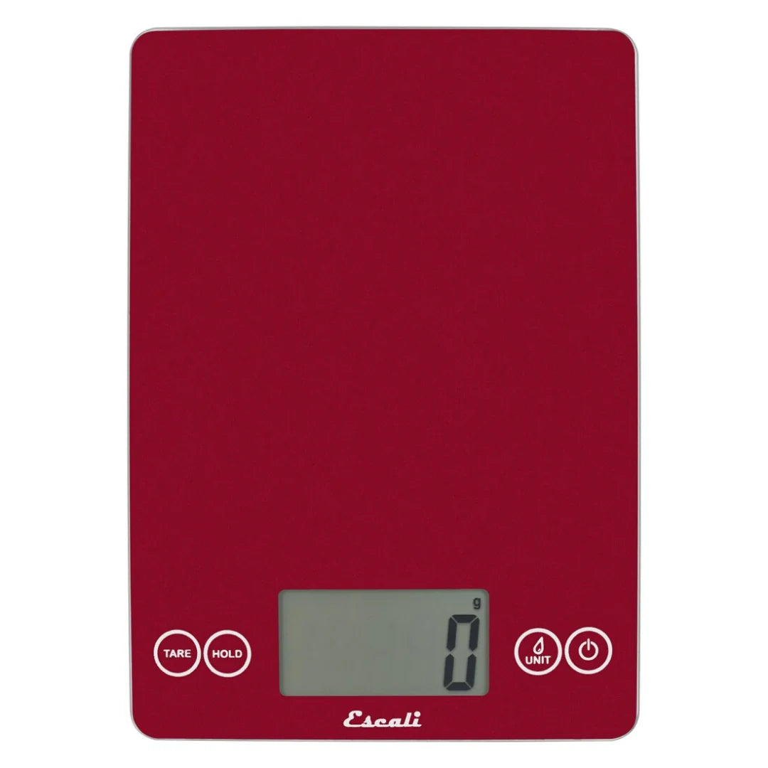 Escali Arti Glass Digital Kitchen Scale - 11 lb Capacity, Precision Weighing, Rio Red - Perfect for Baking, Cooking, and Meal Prep