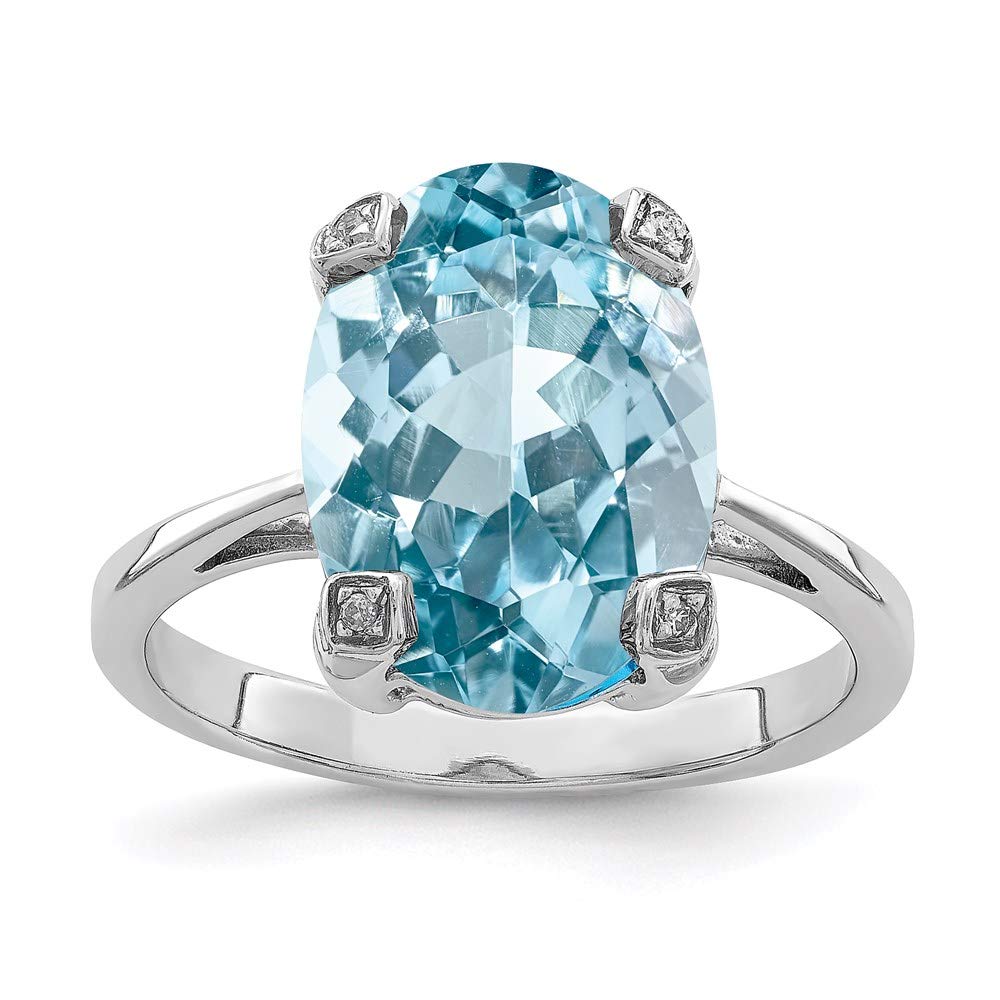 925 Sterling Silver Swiss Blue Topaz Ring - Women's Fine Jewelry Gift for Her - Perfect for Anniversaries & Special Occasions