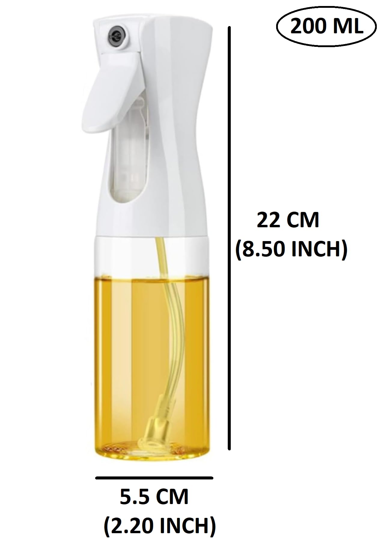 Premium Vrozty Oil Spray Bottle for Cooking & Air Fryer - 220ml Kitchen Oil Dispenser for Olive Oil, Vinegar, Salad Dressing - Perfect for BBQ, Grilling, Frying & Baking | Ideal for Home Kitchens, Restaurants & Outdoor Cooking