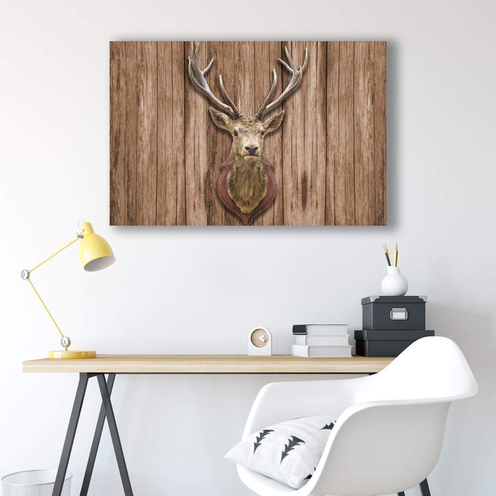 Wall26 Canvas Wall Art - Deer Animal Horn Giclee Painting for Bedroom, Living Room, House Decoration, Home Art - 24x36 inches - Perfect for Nature-Inspired Interiors