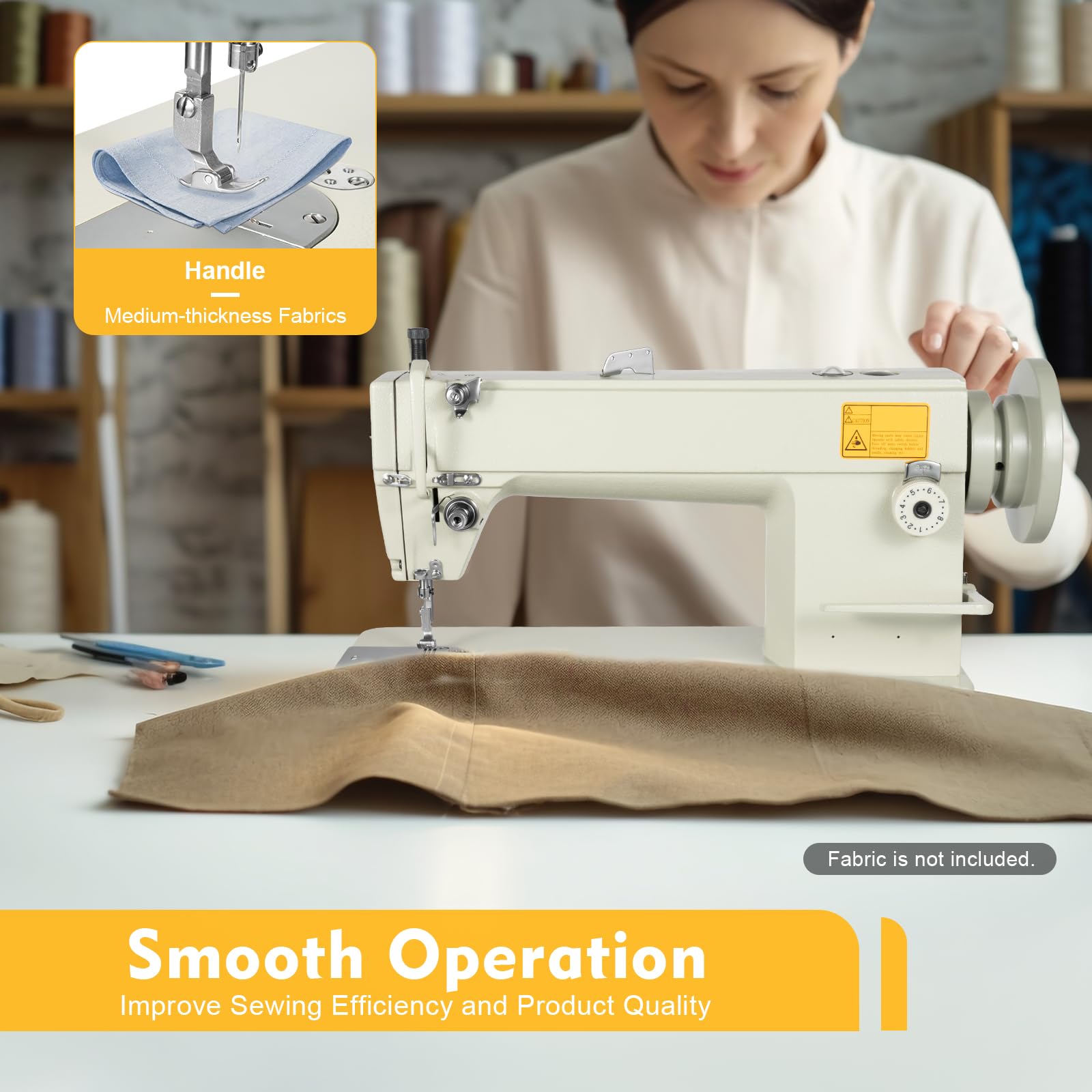 TFCFL Heavy Duty Industrial Sewing Machine for Leather, Denim, Canvas & Fabric - Professional Auto Sewing Equipment for Clothing, Jeans, Tents & Upholstery - Perfect for Tailors, Leathercraft & Home DIY Projects