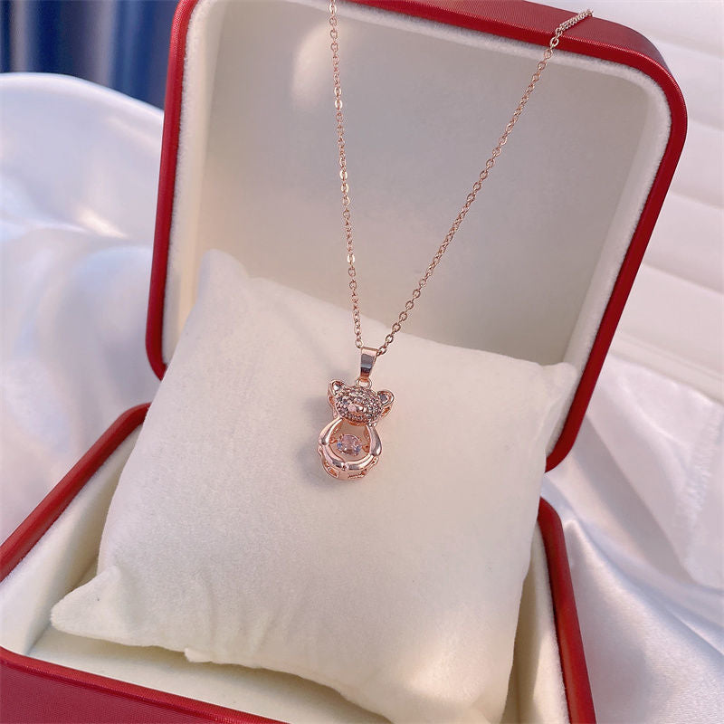 Valentine's Day Gift for Her - Elegant Diamond Perfume Bottle Pendant Necklace, Women's Fashion Jewelry, Perfect for Anniversary, Date Night, and Special Occasions