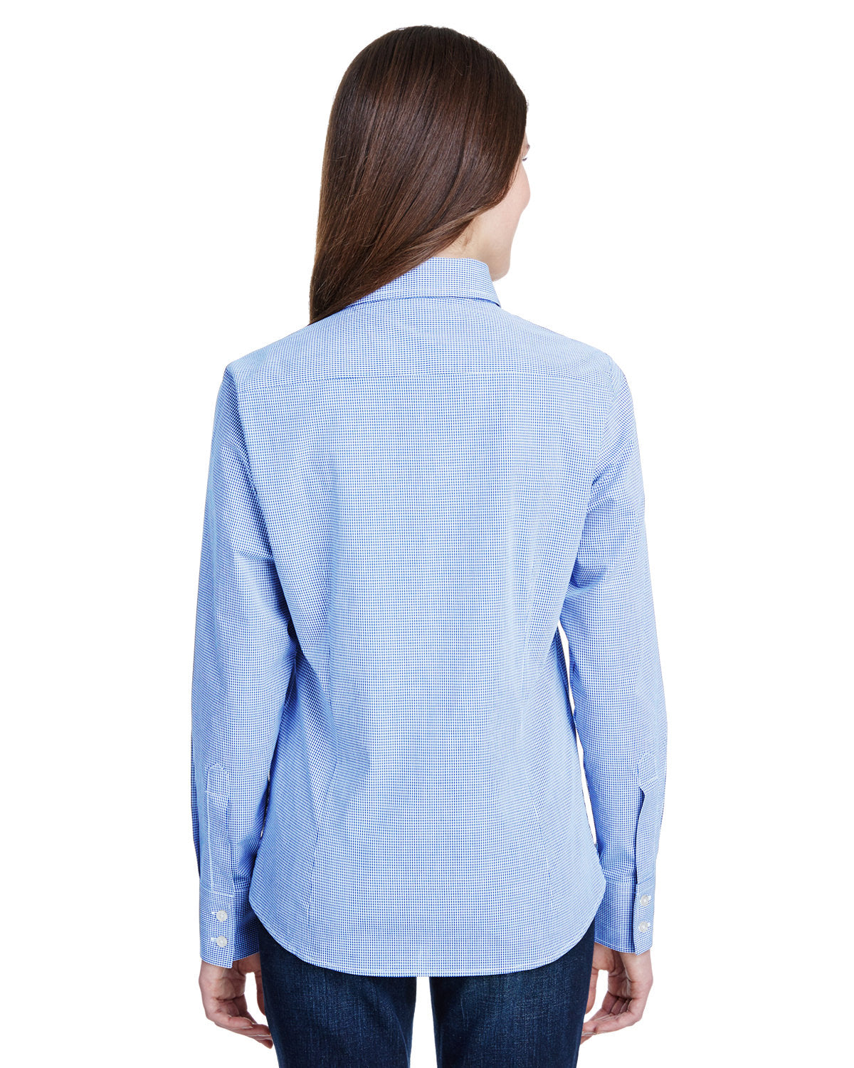 Reprime RP320 Women's Microcheck Gingham Long Sleeve Cotton Shirt - Artisan Collection | Casual Office Wear & Spring Fashion Staple