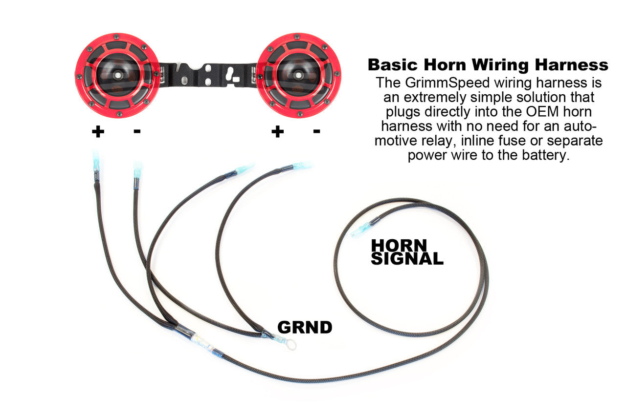 Grimmspeed Hella Horn Wiring Harness Kit for 2002-2014 Subaru WRX & 2004-2014 STI - Easy Installation, Enhanced Sound - Perfect for Off-Roading & Car Enthusiasts