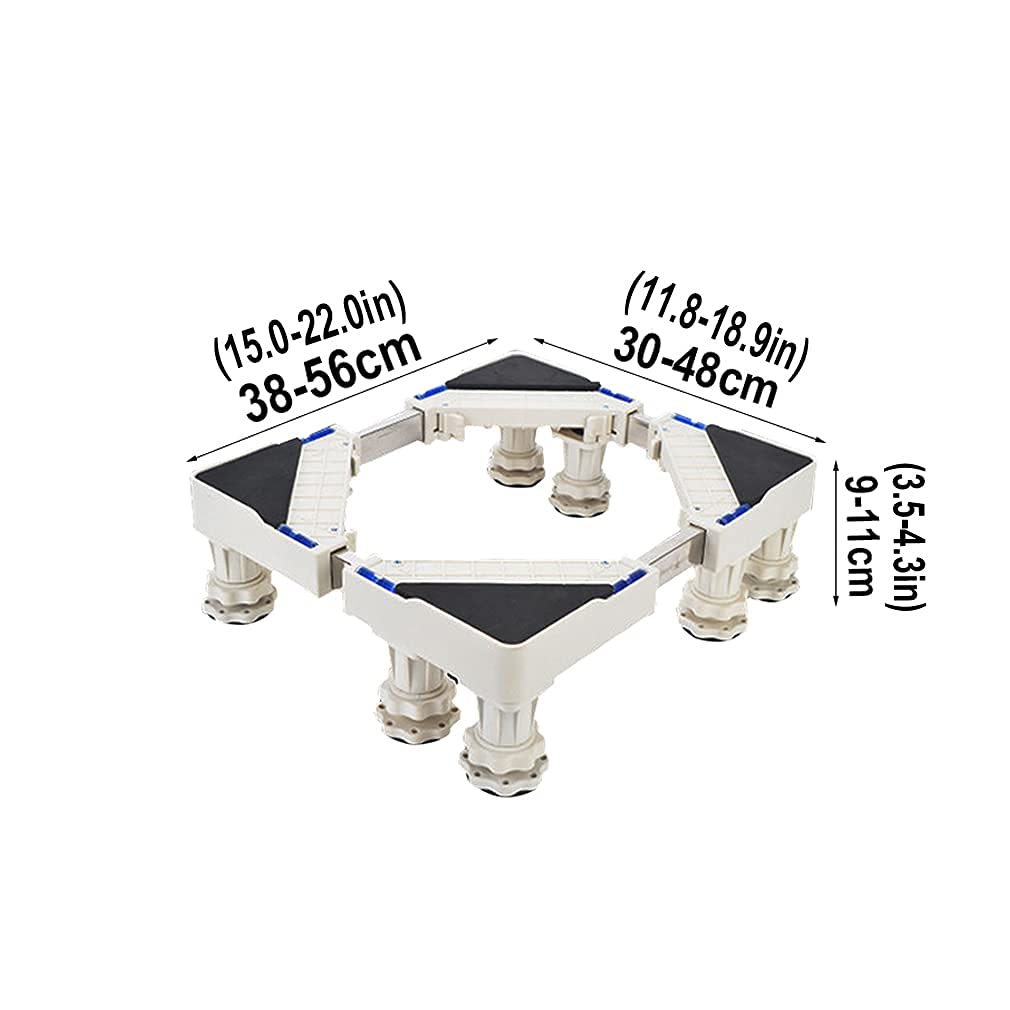 Adjustable Mini Air Conditioner Stand Base 38-56cm - Universal Washing Machine Pedestal with 8 Legs (9-11cm Height) - Perfect for Under Counter Ice Makers, Mini Fridges, Freezers & Plant Containers - Space-Saving Home & Office Organization Solution