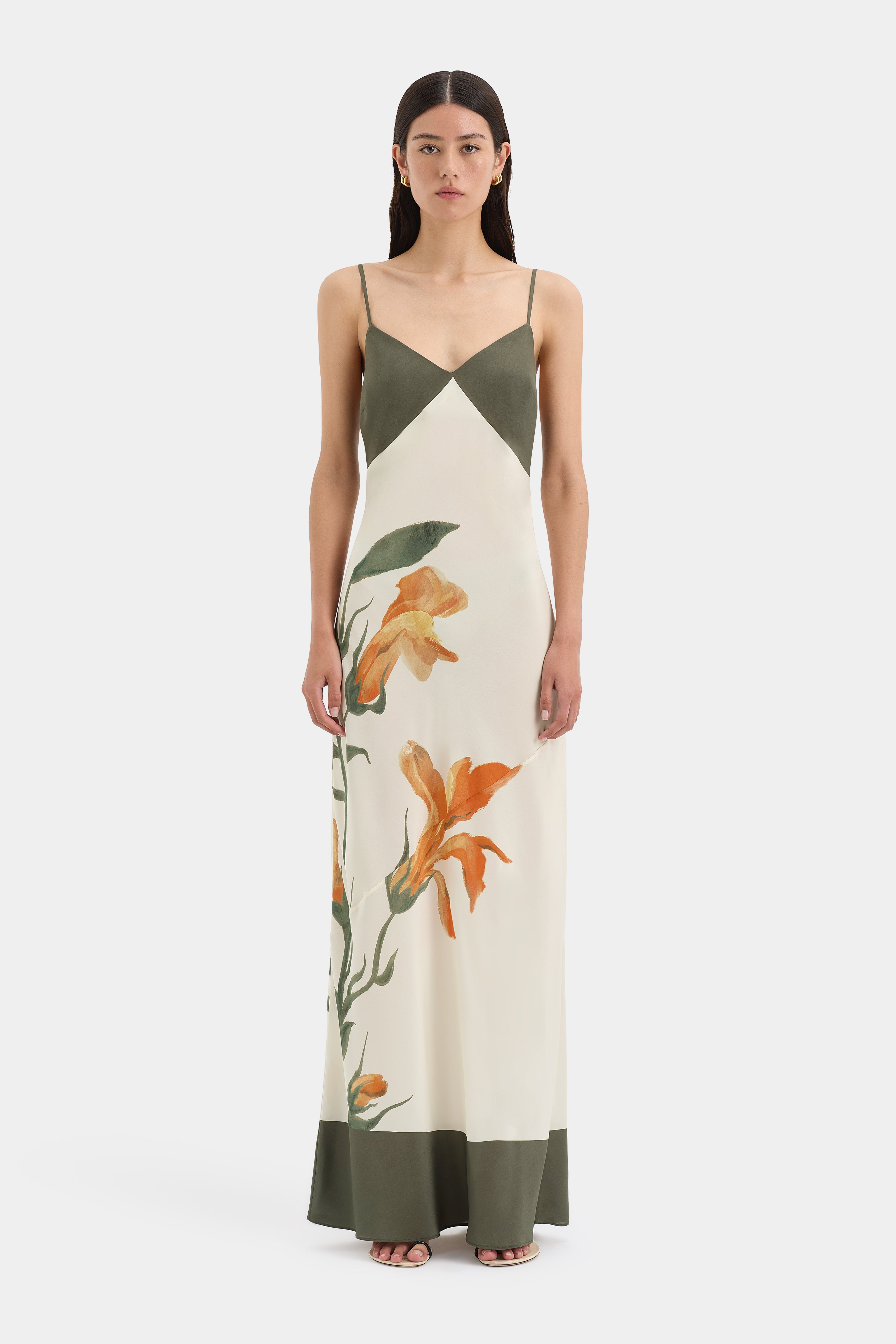 Elegant Constance V Neck Slip Dress for Women - Flowy Summer Midi Dress with Adjustable Straps | Perfect for Weddings, Date Nights & Beach Vacations