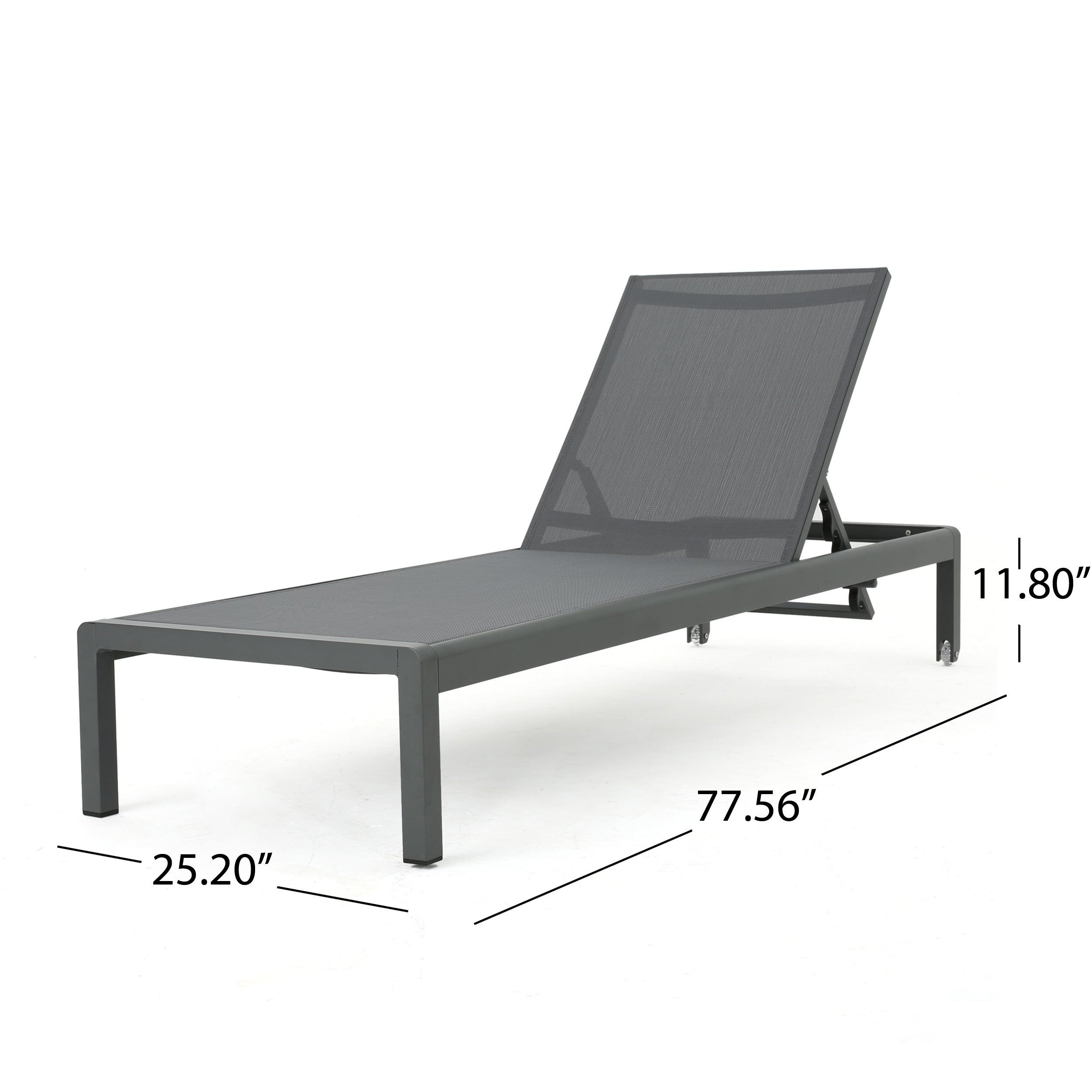 Cape Coral KD Chaise Lounge Grey - Modern Outdoor Patio Furniture for Poolside, Garden, and Backyard Relaxation