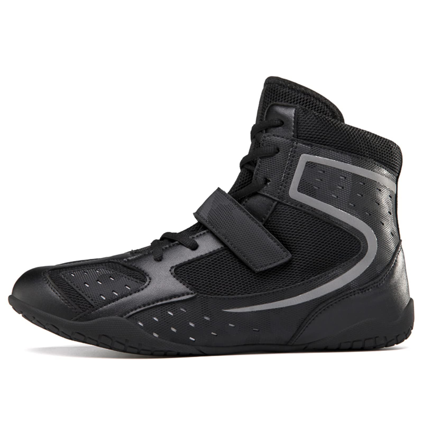 Unisex Leather Boxing Shoes - Anti-Slip Wrestling & Fitness Shoes for Men & Women | Lightweight Sports Footwear for Boxing, Wrestling & Gym Training