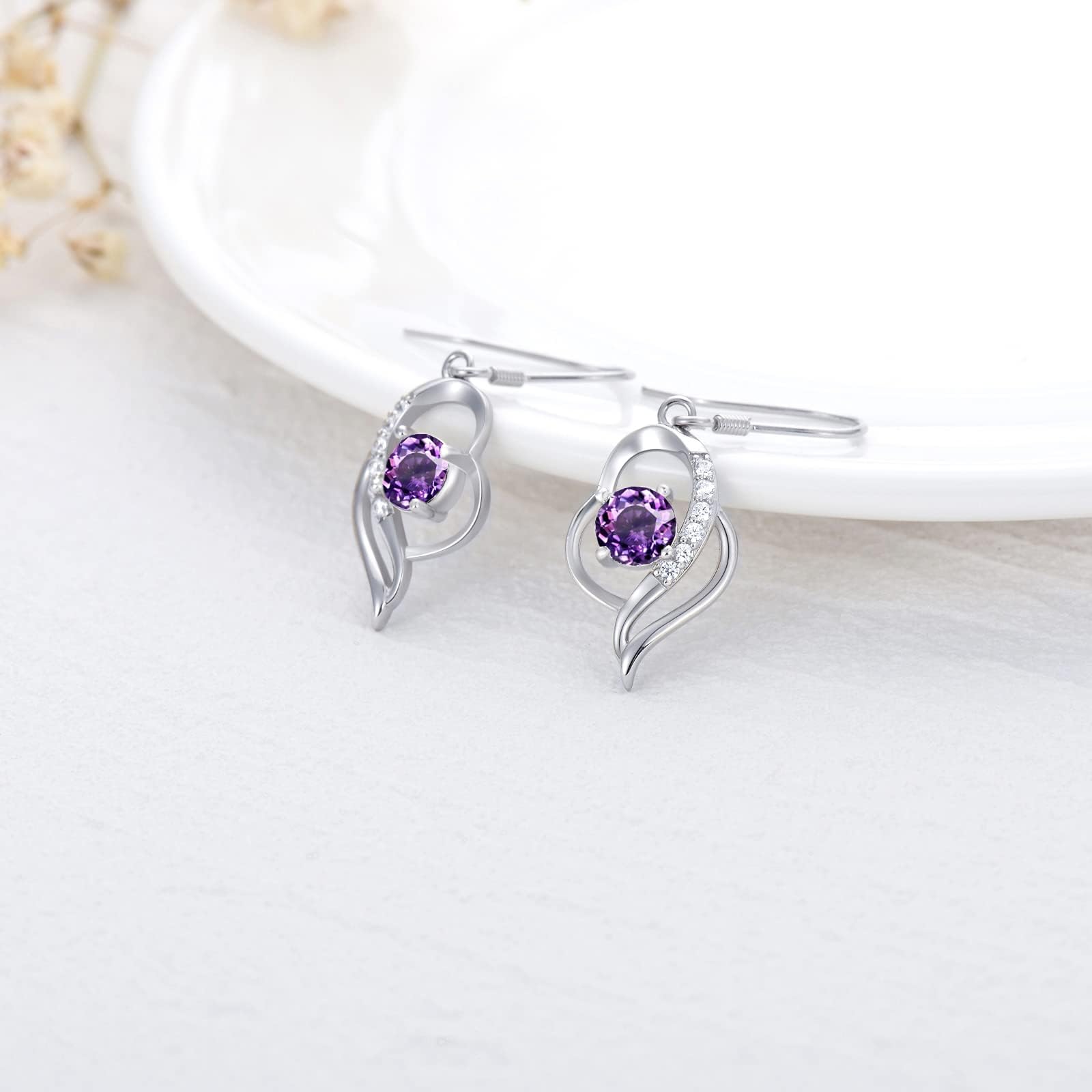 925 Sterling Silver Birthstone Dangle Earrings for Women - Elegant Fine Jewelry for Birthday, Anniversary & Special Occasions | Perfect Gift for Women & Girls | Wedding, Party & Everyday Wear