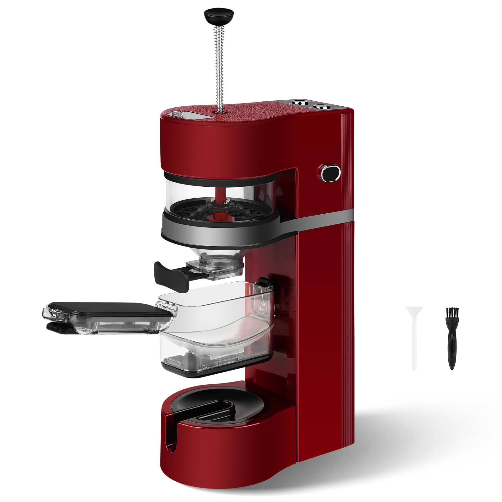 Electric Herb Grinder with 1800mAh Battery - 500g Large Capacity Kitchen Grinder with Storage Box (Red) - Perfect for Grinding Spices, Coffee Beans & Herbs at Home or On-the-Go