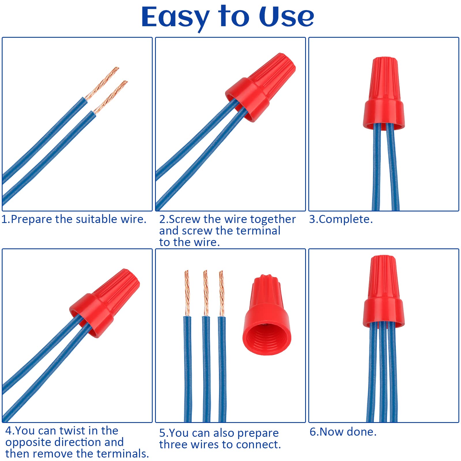 180 PCS Spring-Loaded Wire Connectors - Color-Coded Insulated Twist-On Electrical Wire Caps for Quick & Secure Connections - Ideal for DIY Home Wiring, Electrical Repairs & Automotive Projects