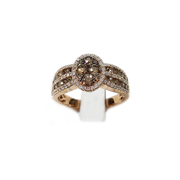 14K Rose Gold Brown Diamond Ring for Women - Elegant & Unique Engagement, Wedding, or Anniversary Jewelry Gift