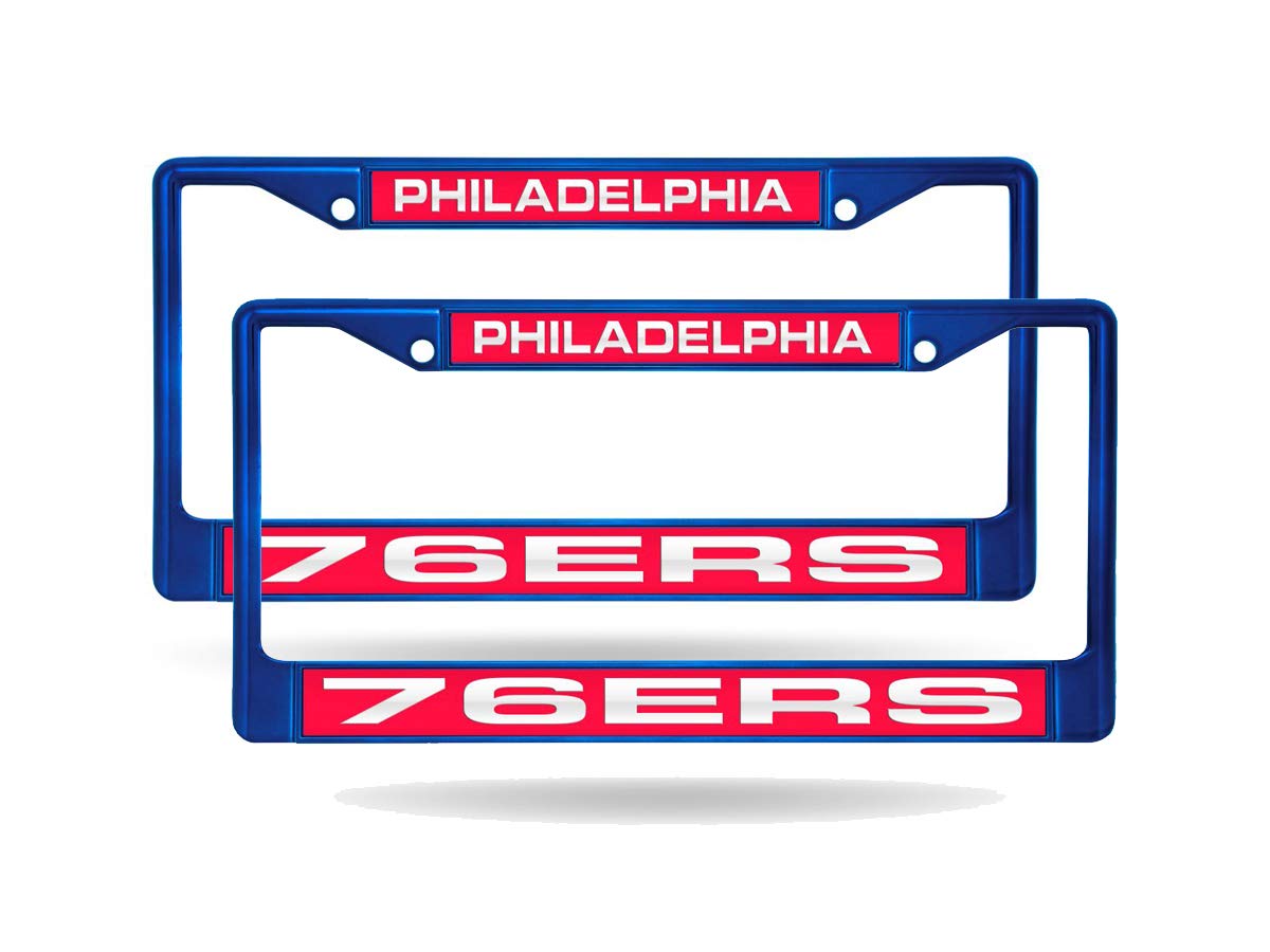 Philadelphia 76ers NBA License Plate Frames - Set of 2 Blue Painted Metal Laser Cut Car Accessories for Fans & Collectors | Perfect for Cars, Trucks, and Tailgating