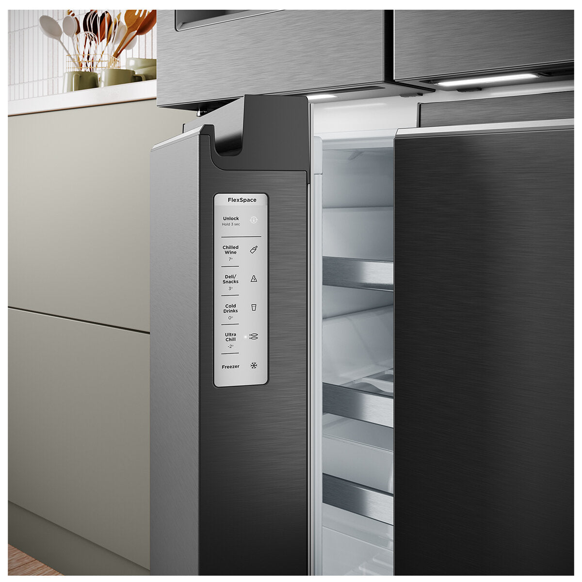 Westinghouse 609L Quad Door Refrigerator with Ice and Water Dispenser - Matte Black WQE6170BB - Perfect for Large Families, Entertaining & Modern Kitchens