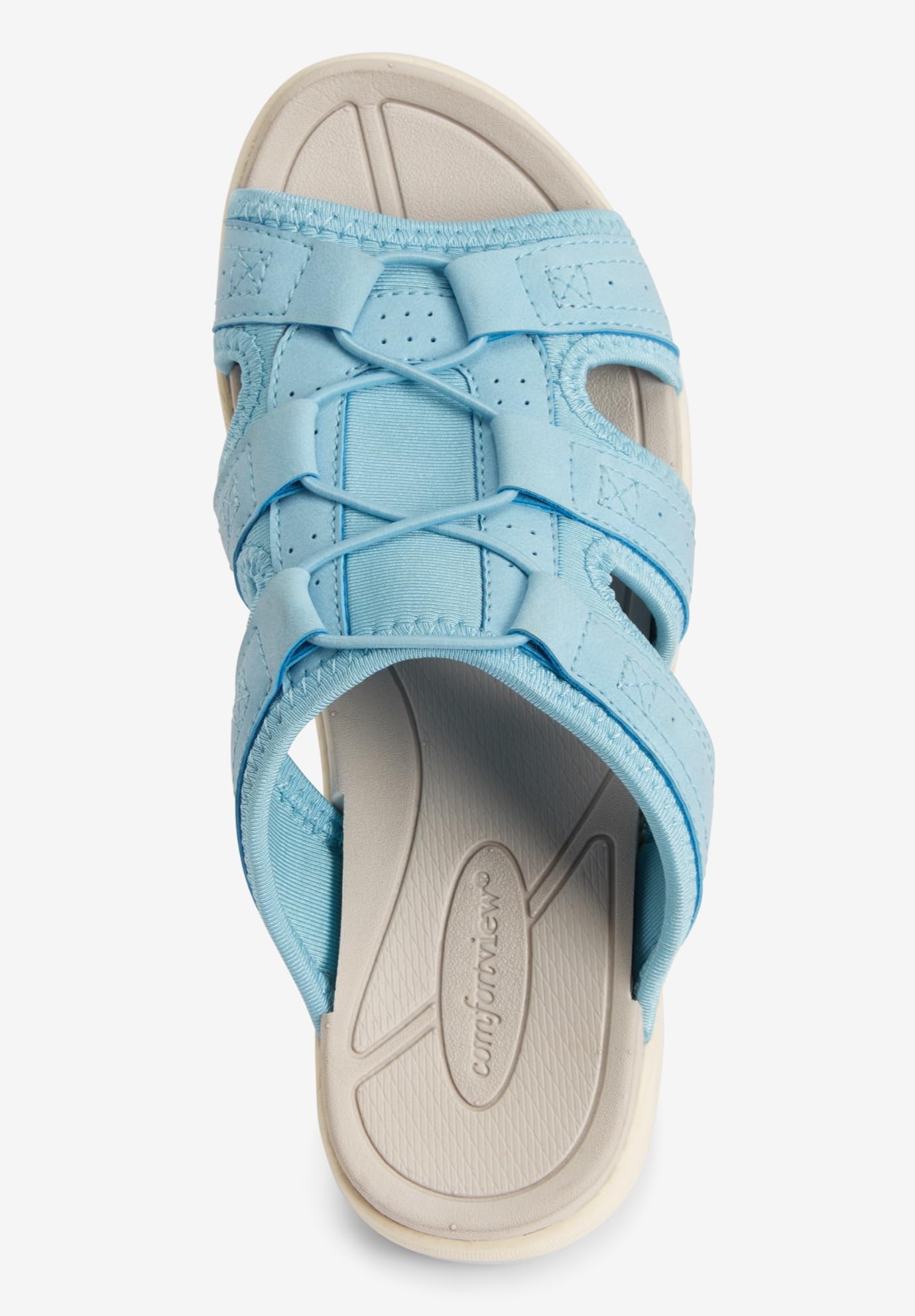 Comfortview Women's Wide Width Alivia Sandal - Comfortable Summer Sandals for Walking, Travel & Casual Wear