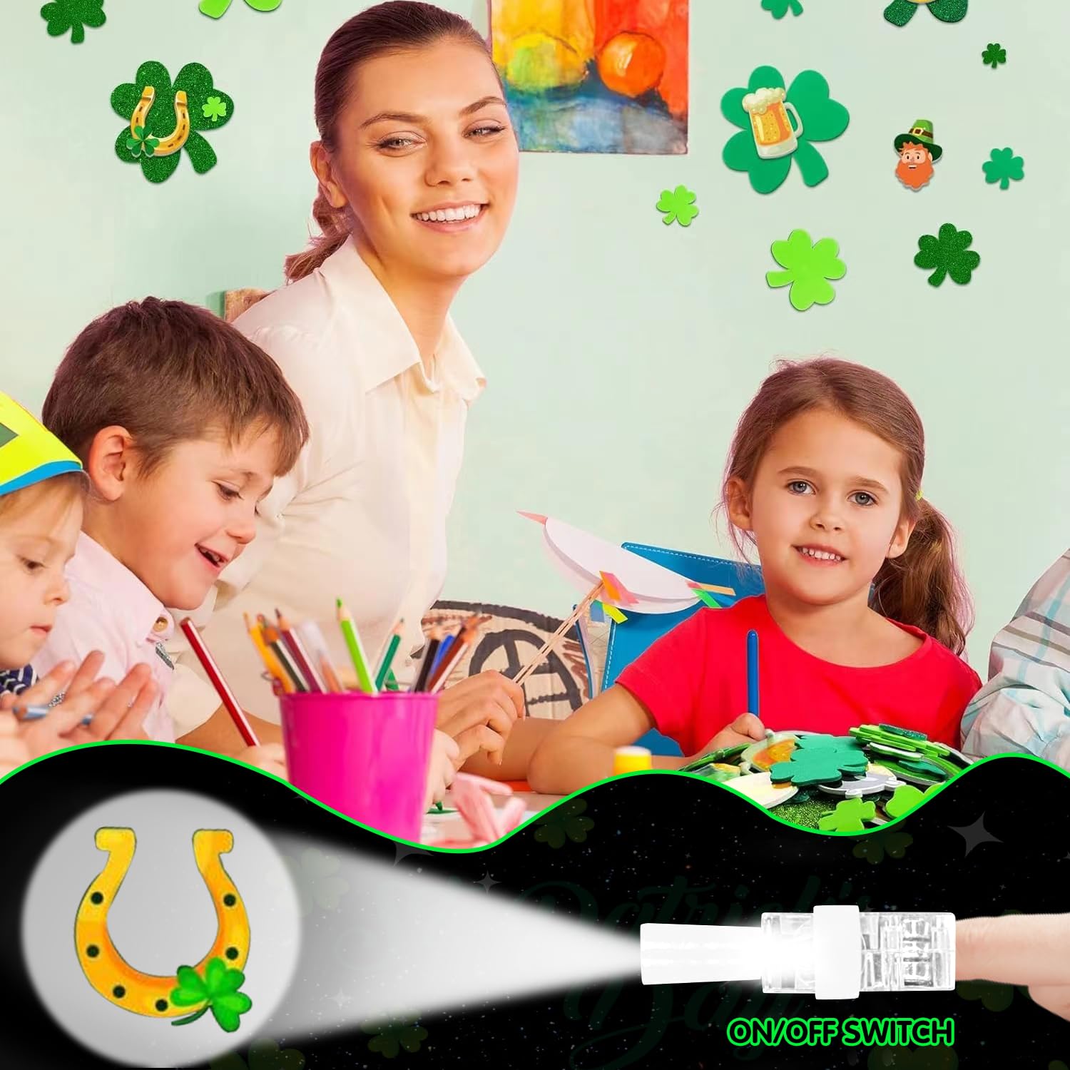 28 Pack LED Finger Lights - Glow in the Dark Party Favors for St. Patrick's Day, Carnival & Night Events - Fun Light Up Toys for Kids & Adults - Perfect for Festivals, Raves, Concerts & Birthday Parties