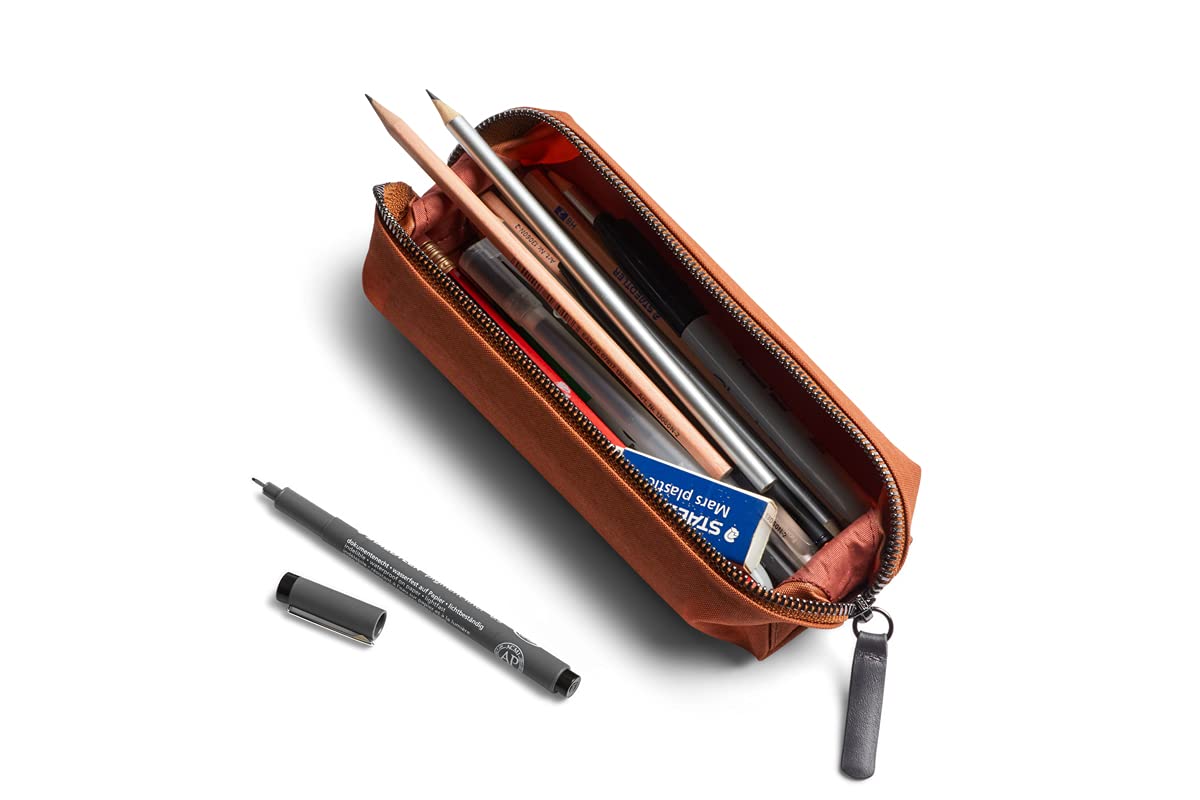 Bellroy Premium Woven Fabric Pencil Case - Organize Pens, Cables & Stationery (Bronze) - Perfect for Office, School & Travel Accessories