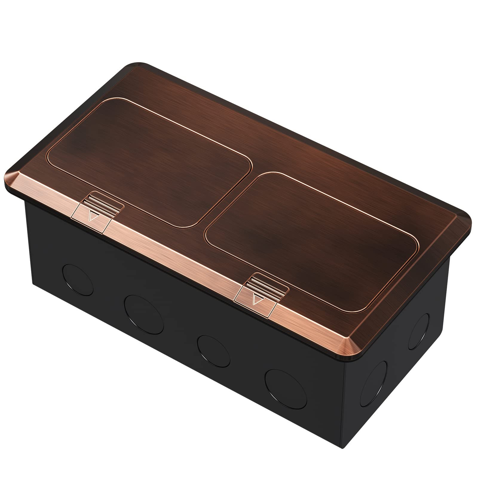 Dual Pop-Up Floor Box Electrical Kit (TR-20A, Bronze) - Recessed Power Outlet for Home & Office - Perfect for Conference Rooms, Living Rooms, and Workspaces