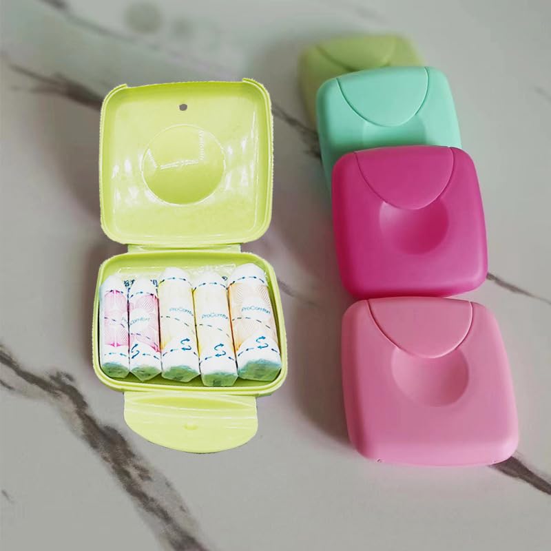 Organic Cotton Tampon Storage Box with Lock - Leakproof & Portable Period Organizer for Travel, Gym, Office & Home - Discreet Feminine Hygiene Case for Pads & Tampons