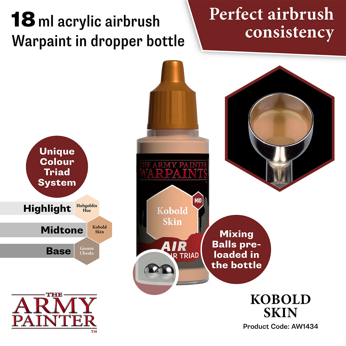 Warpaints Air: Kobold Skin - Fantasy Miniature Paint Set for Tabletop RPG & Wargaming - Perfect for D&D, Warhammer, and Miniature Painting Enthusiasts