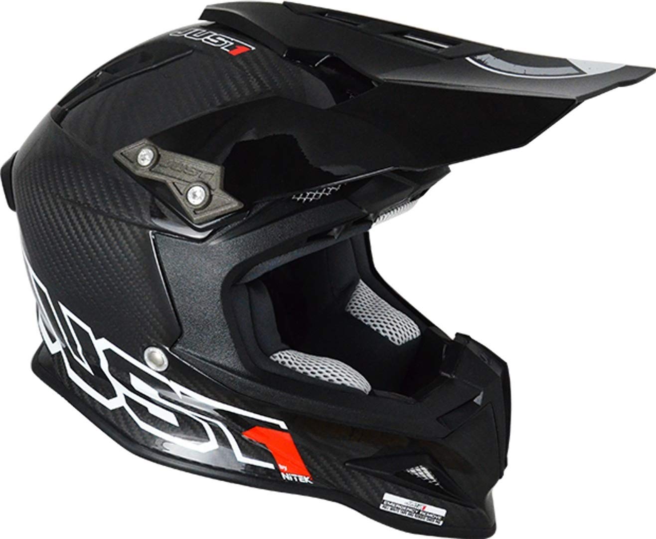 Just1 Racing J12 Unit 3K Full Carbon Fiber MX Off-Road Motocross Motorcycle Helmet - Lightweight & Durable for Motocross, Enduro & Dirt Bike Racing - Extreme Protection for Off-Road Adventures