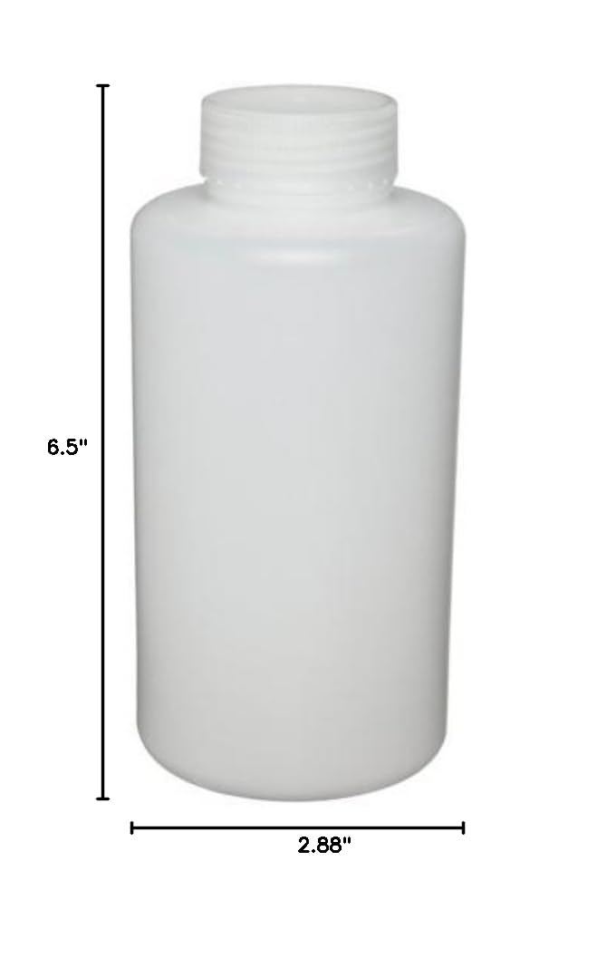 12 Pack 16 Oz HDPE Wide Mouth Bottles (301605 0016) - Ideal for Food Storage, DIY Projects & Home Organization