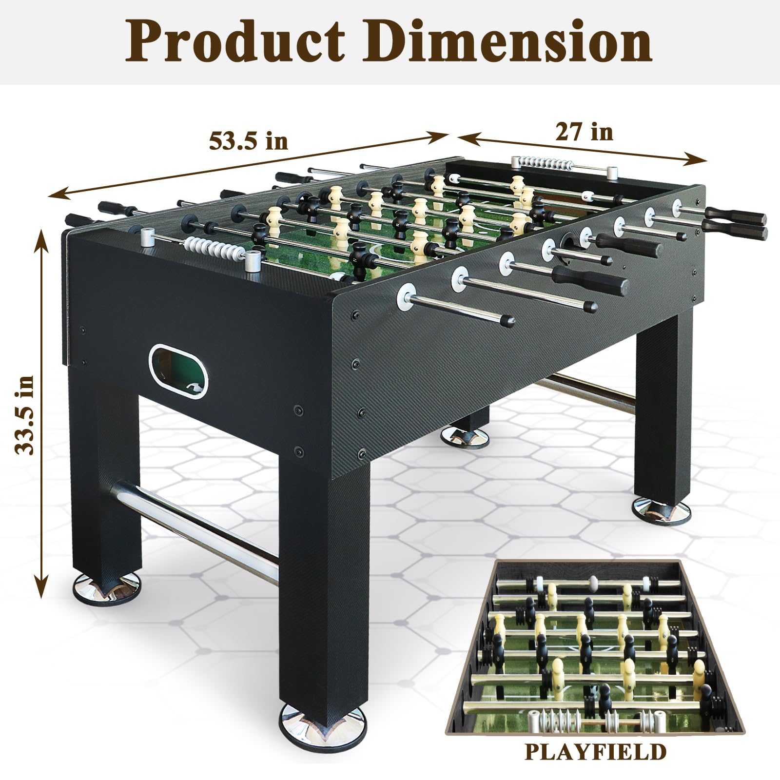 SEYDREY 55-Inch Professional Foosball Table - Competition Size Arcade Soccer Game for Home & Game Room with Adjustable Leg Levelers & Sturdy Steel Frame - Perfect for Family Game Nights, Man Cave & Entertainment Centers