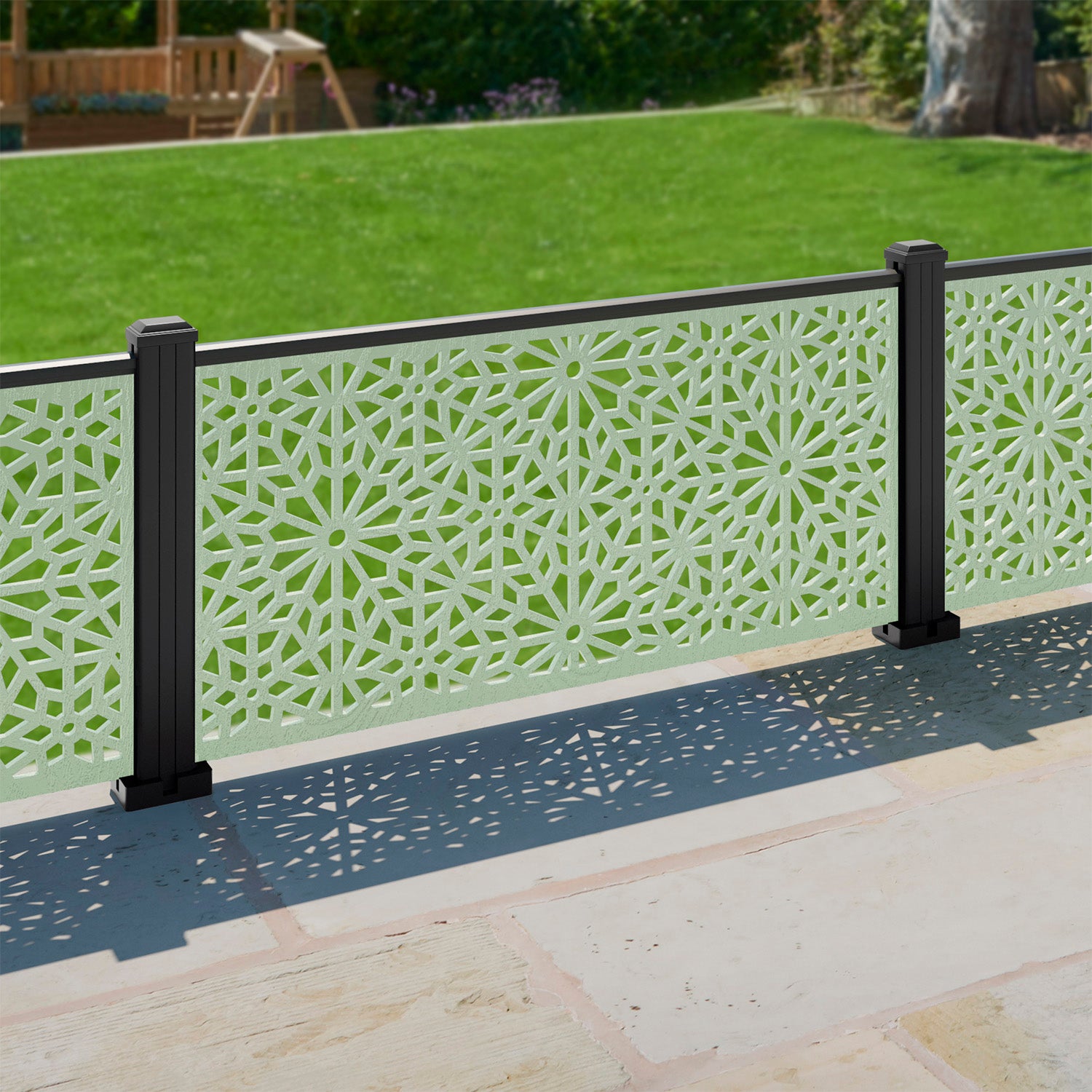 Alnara 120x60cm Decorative Garden Fence with Aluminum Posts - Perfect for Yard Landscaping, Flower Bed Borders & Outdoor Decor
