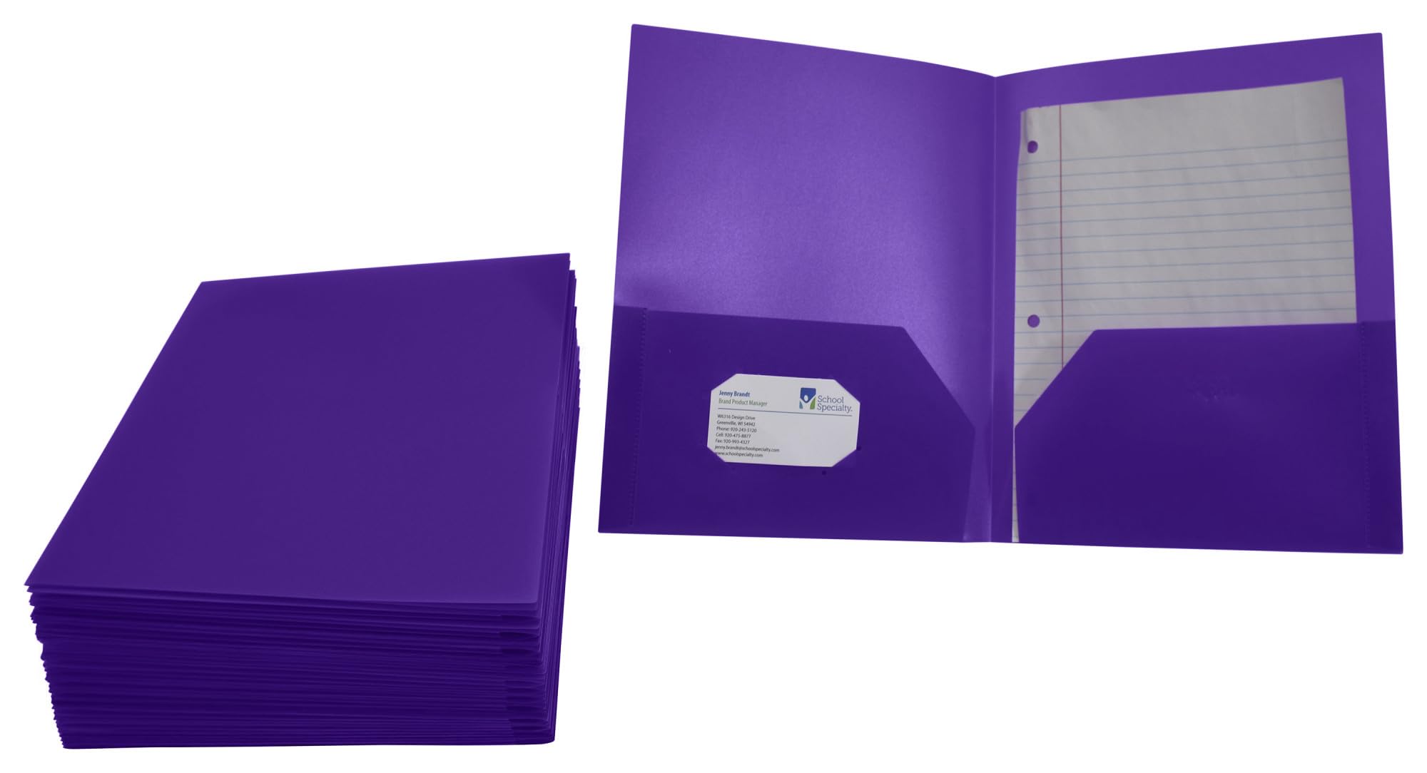 School Smart 2-Pocket Poly Folders - Purple (Pack of 25) | Durable Plastic Folders for Classroom, Office & Home Organization | Perfect for Students, Teachers & Professionals