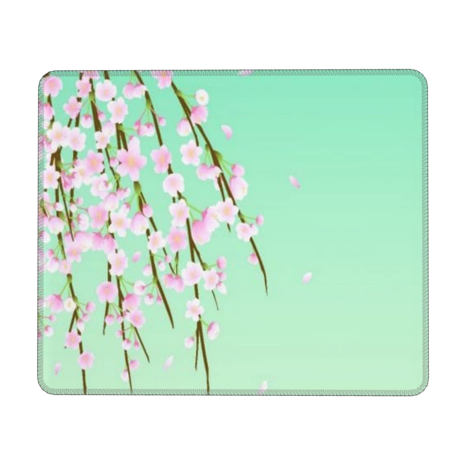 Premium Cherry Blossom Mouse Pad with Stitched Edge & Non-Slip Rubber Base - Floral Computer Mousepad for Office, Gaming & Home Use - Bulk Mouse Pads for Laptop & PC Desktops