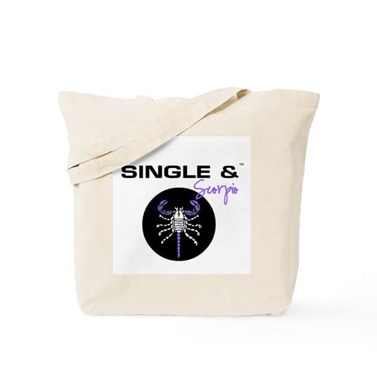 Single & Scorpio Zodiac Tote Bag - Natural Canvas Reusable Shopping Bag for Groceries, Beach, Work & Daily Use