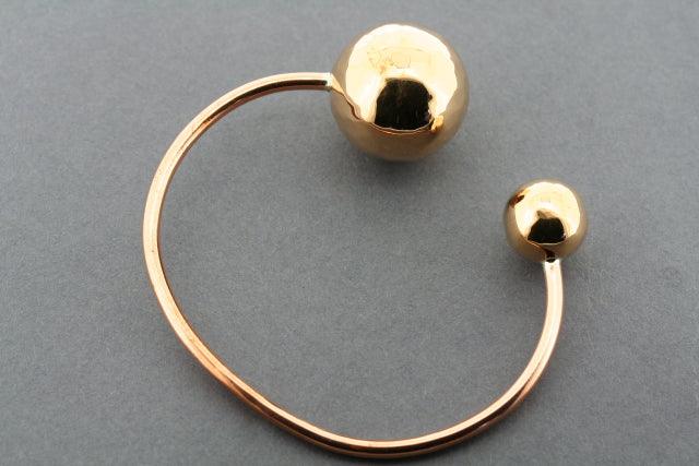 2 Pack Battered Ball End Cuff Bracelets - Vintage Copper Jewelry for Boho & Gothic Fashion, Perfect for Layering and Everyday Wear