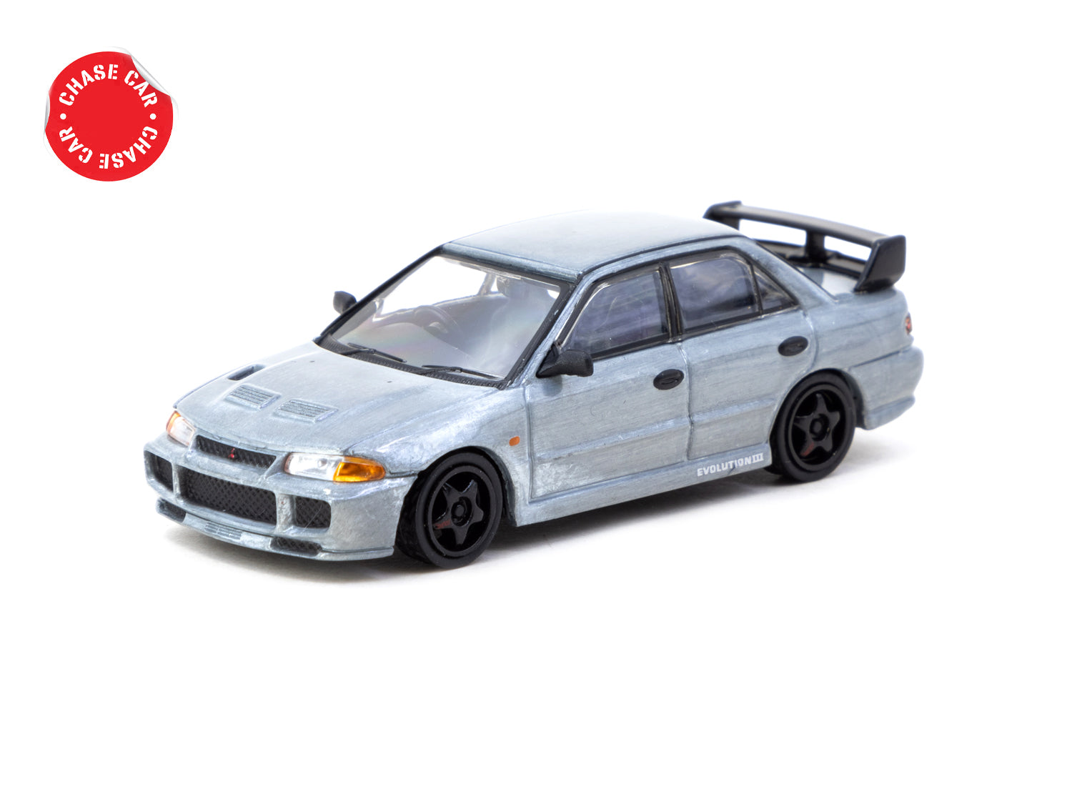 Tarmac Works 1/64 Scale Mitsubishi Lancer GSR Evolution III Diecast Model Car - Black - Collectible Miniature Vehicle for Display & Racing Scenes - Perfect for Diecast Collectors & Car Enthusiasts