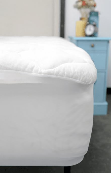 Waterproof Mattress Topper with Bamboo Rayon & Polyester Blend - Silent, Plush, Fitted Skirt Cover - Twin Size Mattress Protector for Bedding Comfort & Allergy Relief - Perfect for Guest Rooms, Dorms, and Kids' Beds