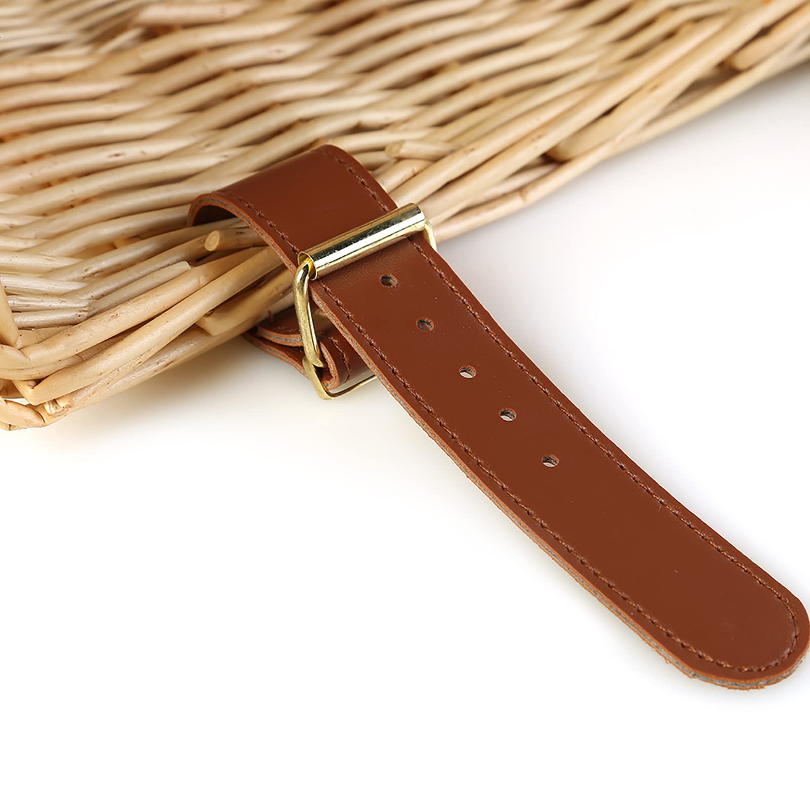 Syhonic Wicker Woven Front Handlebar Bike Basket - Natural Cane Bicycle Accessory for Adults - Perfect for Groceries, Picnics & Commuting